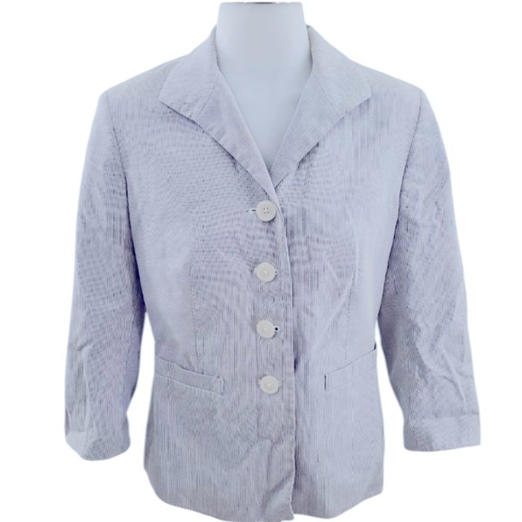 Brooks Brothers Jackets & Blazers - Brooks Brothers Seersucker Cotton Stripe  Blazer Jacket Sz 6 Women
